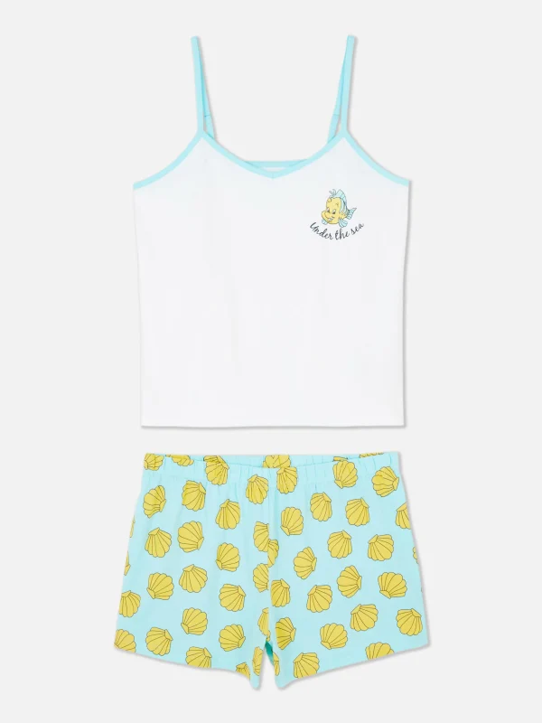 Primark Disney Shorts And Cami Pajama Set White New