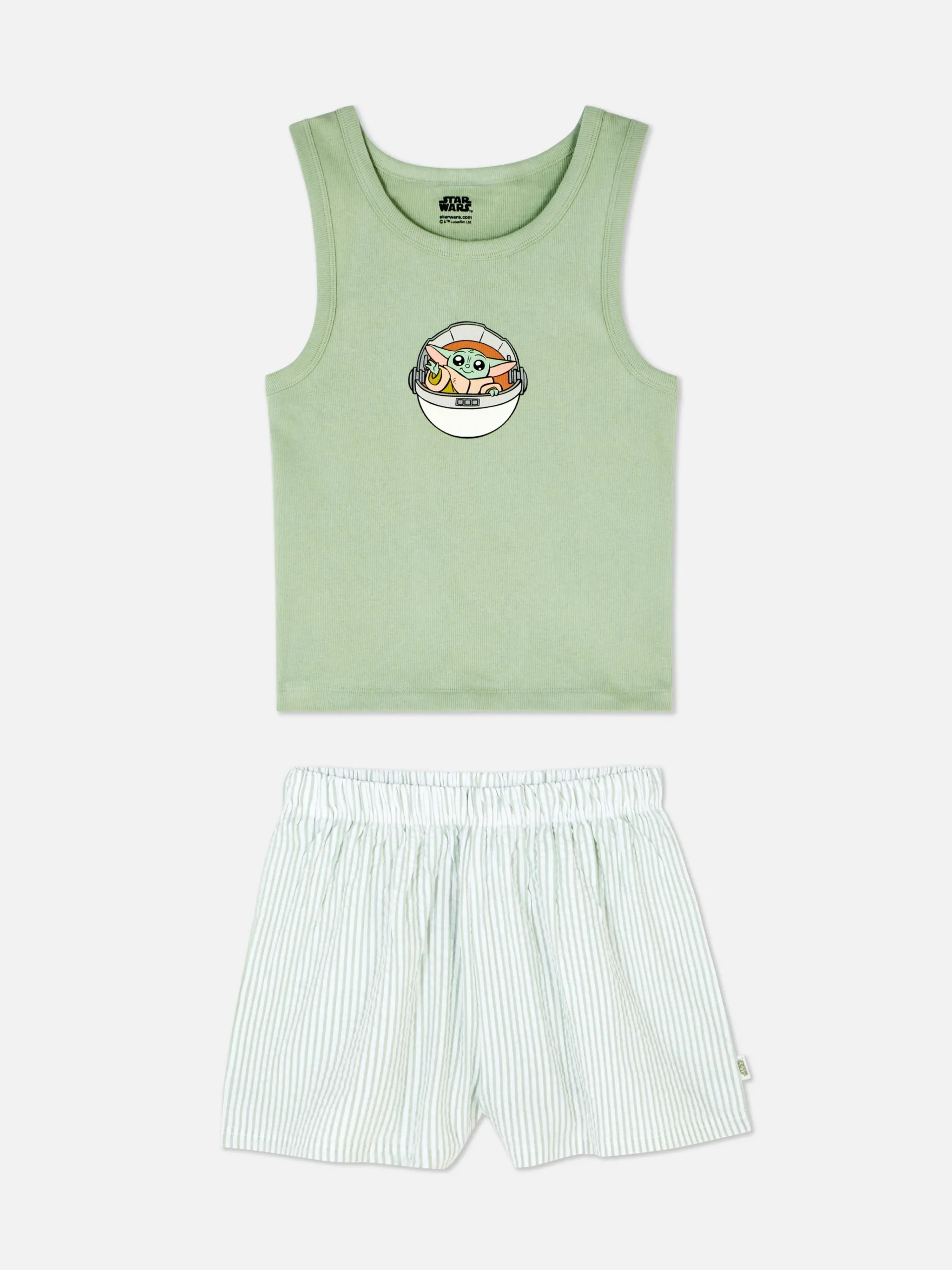 Primark Disney’s Character Shorts Pajamas Light Green Cheap