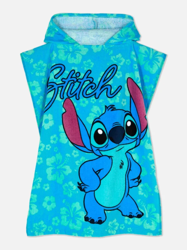 Primark Disney’s Lilo And Stitch Terry Poncho Blue Hot