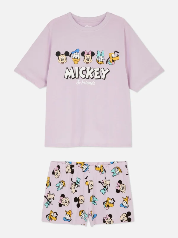 Primark Disney’s Mickey Mouse And Friends T-shirt And Shorts Pajamas Lilac Best