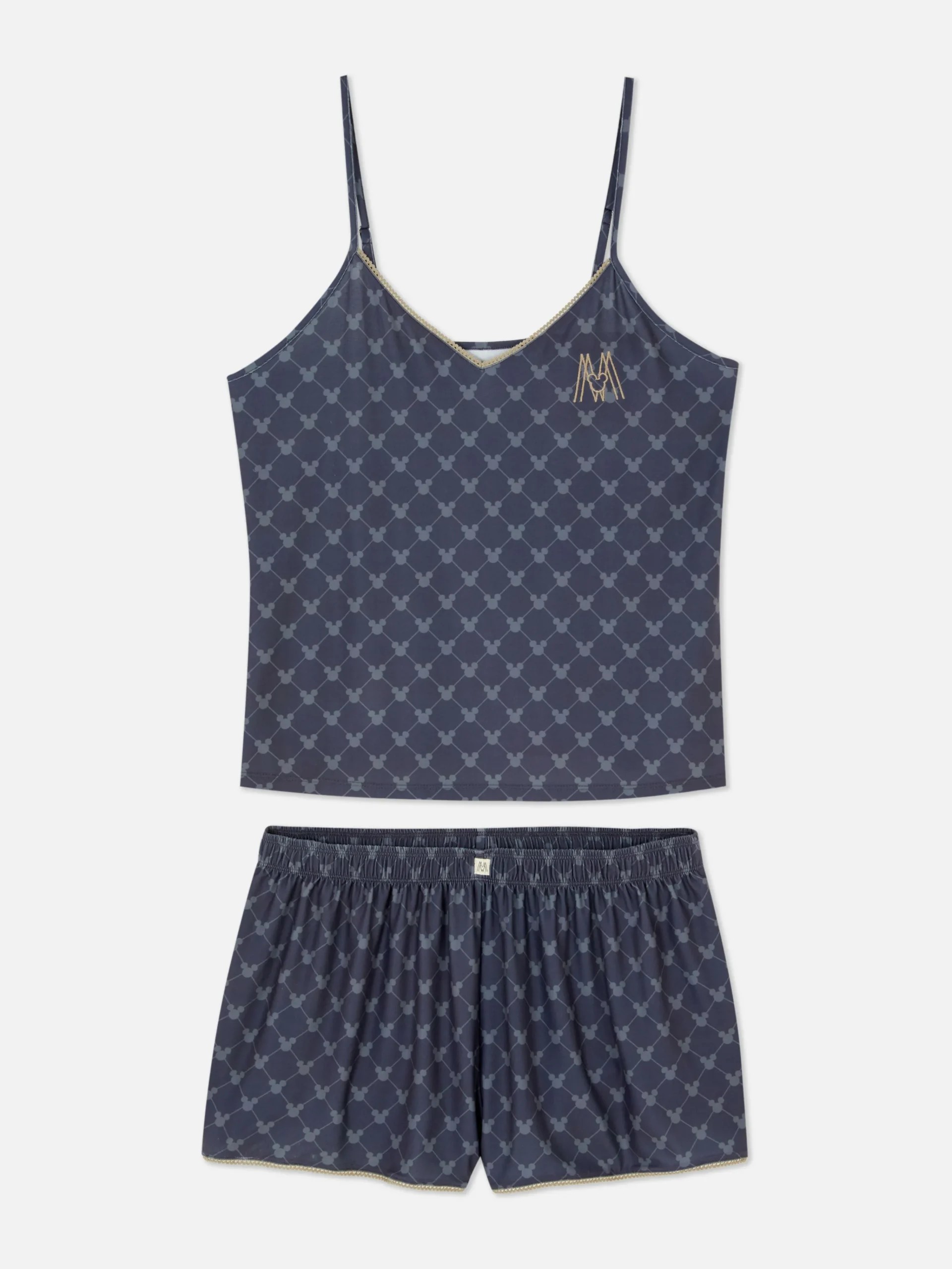 Primark Disney’s Mickey Mouse Cami Pajama Set Charcoal New