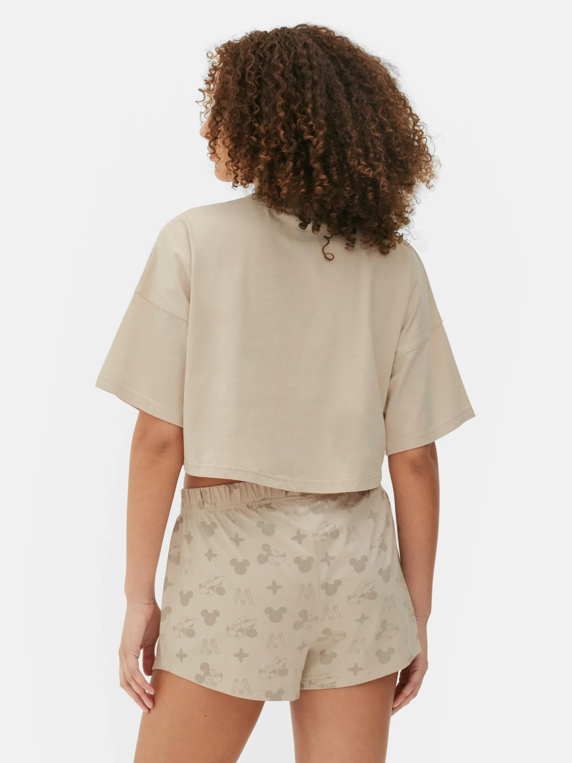Primark Disney’s Mickey Mouse Comic Shorts Pajamas Taupe Sale