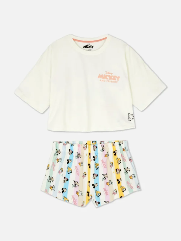 Primark Disney’s Mickey Mouse Cropped Pajamas Ivory Cheap