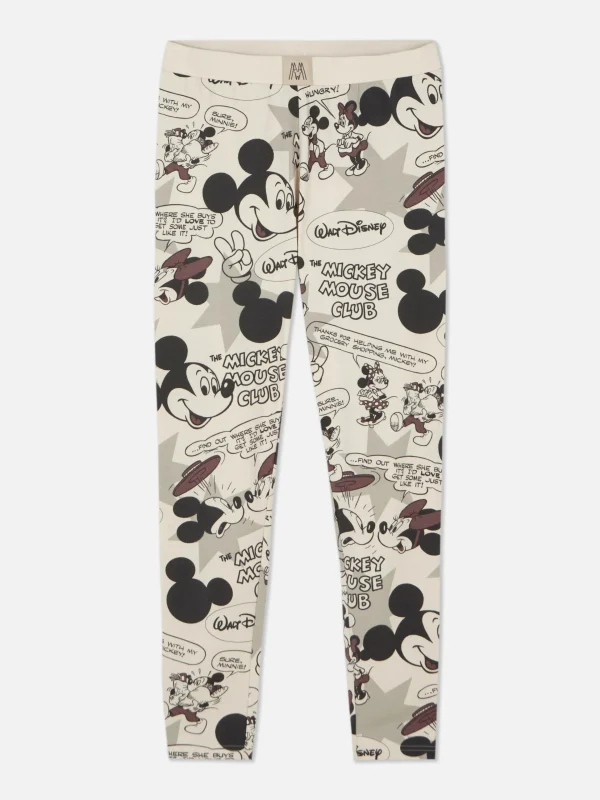 Primark Disney’s Mickey Mouse Retro Comic Pajama Leggings Taupe Cheap