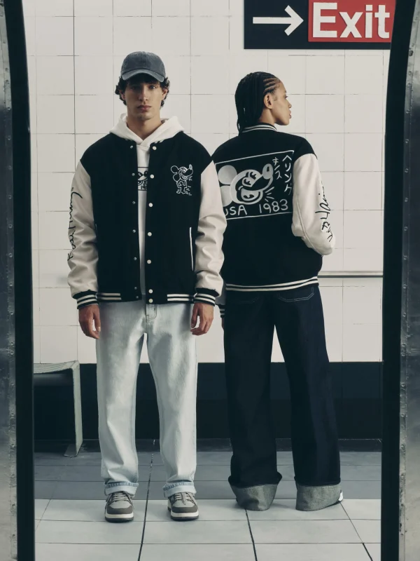 Primark Disney’s Mickey Mouse X Keith Haring Varsity Jacket Black Shop