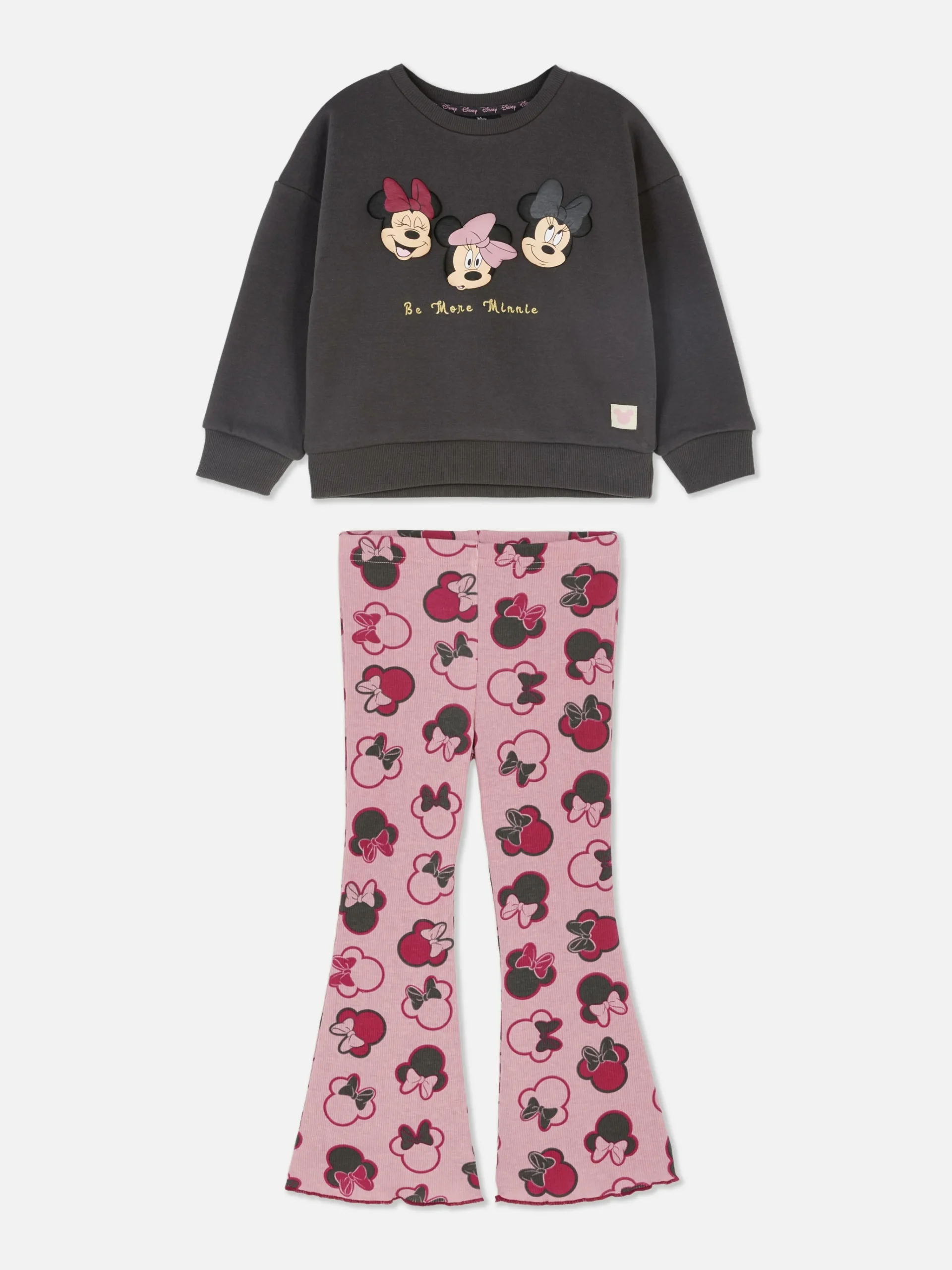 Primark Disney’s Minnie Mouse Crew Neck And Leggings Set Charcoal Cheap