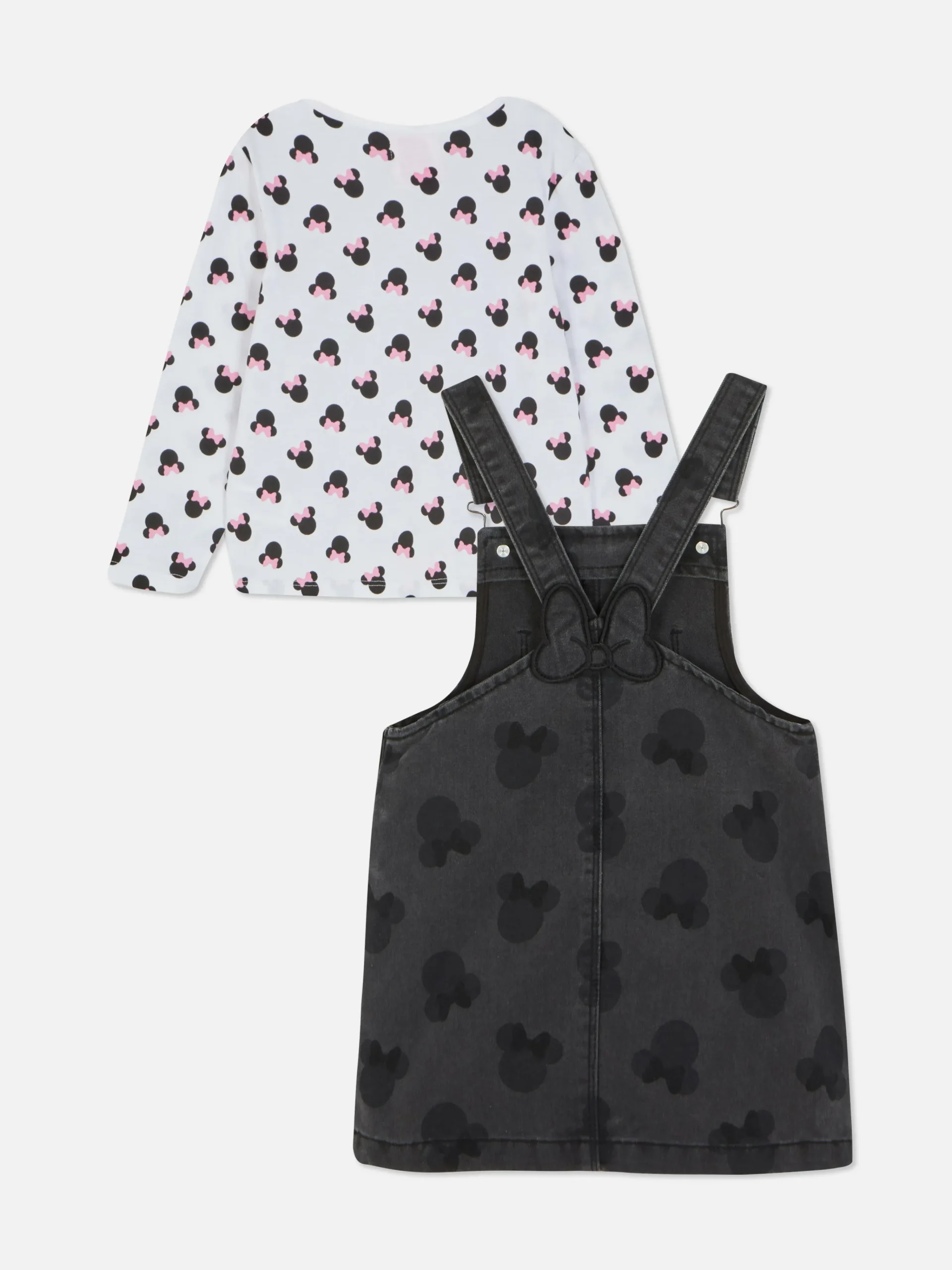 Primark Disney’s Minnie Mouse Overall Dress Set Charcoal Hot