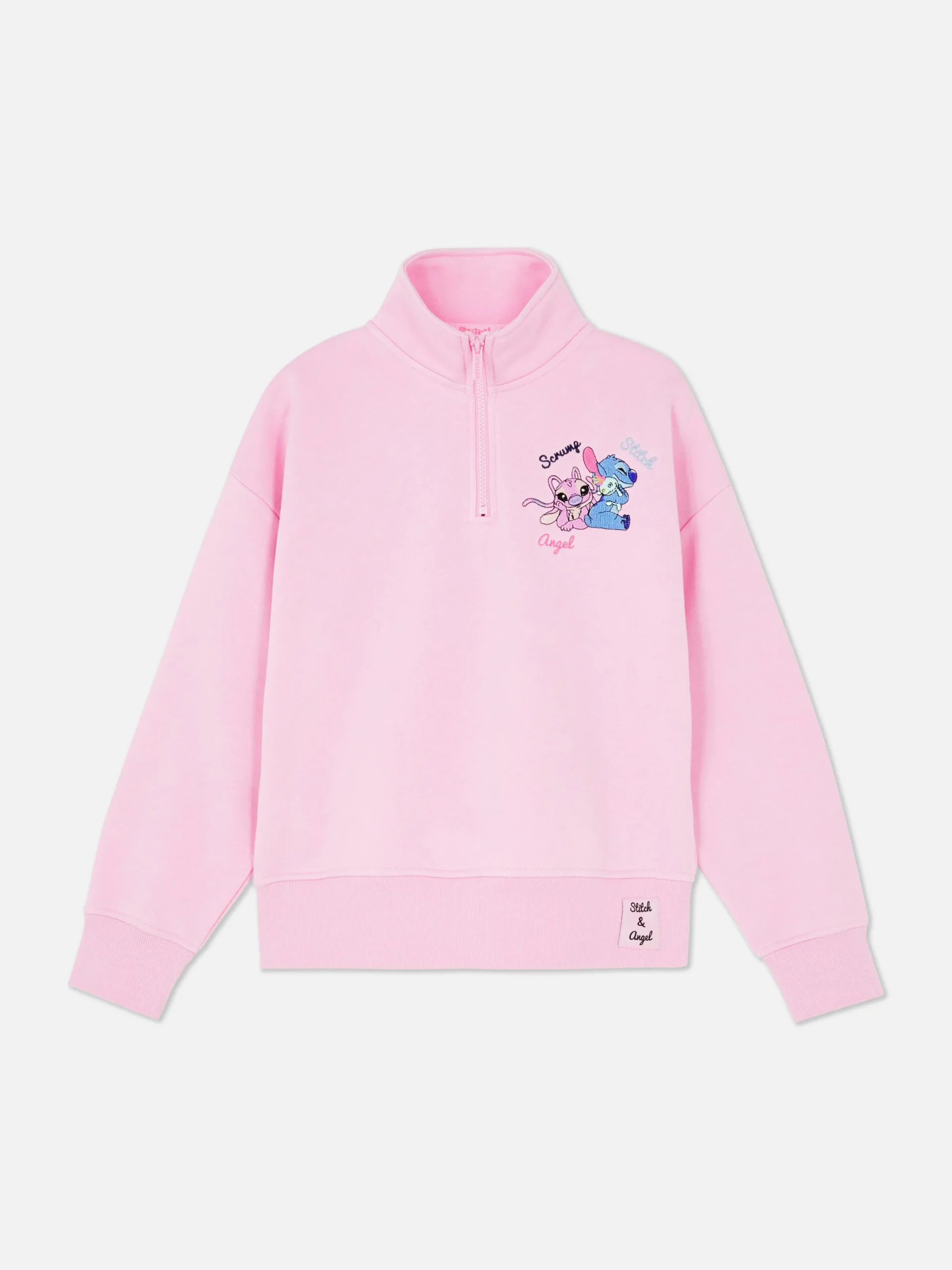 Primark Disney’s Stitch And Angel Half-Zip Pullover Pink Best Sale
