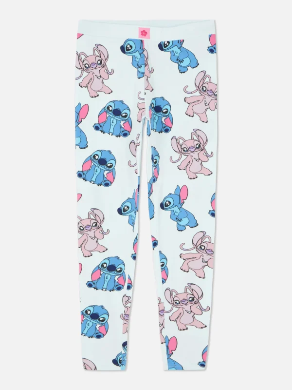 Primark Disney’s Stitch And Angel Pajama Leggings Light Blue Sale