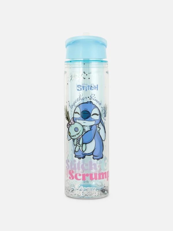 Primark Disney’s Stitch Glitter Water Bottle Blue Discount