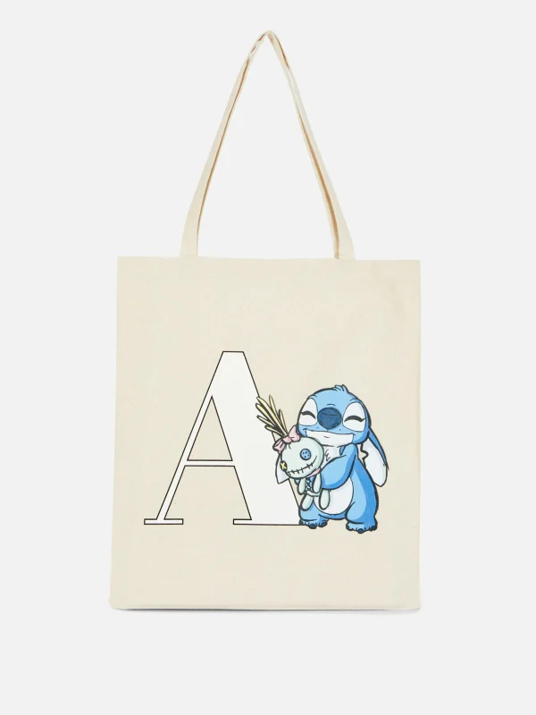 Primark Disney’s Stitch Initial Print Tote Natural Cheap