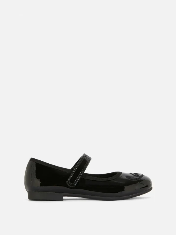 Primark Disney’s Stitch Patent Ballet School Shoes Black Store