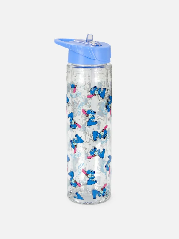 Primark Disney's Stitch Sparkly Water Bottle Blue Fashion