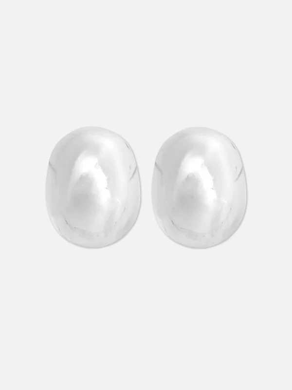 Primark Domed Stud Earrings White Shop