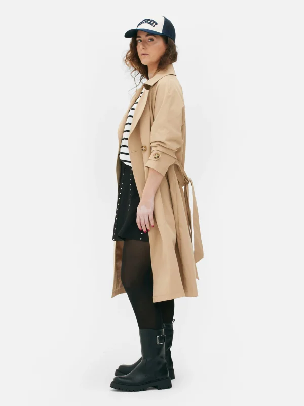 Primark Double Breasted Trench Coat Camel Online