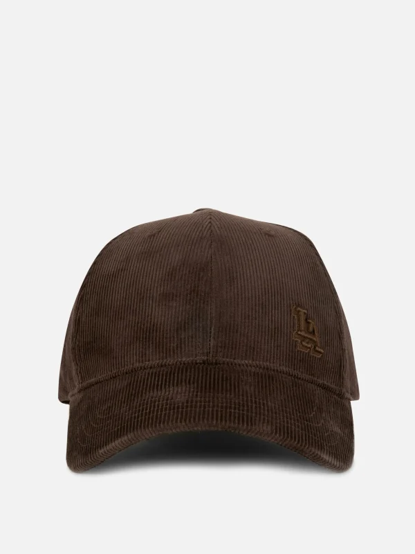 Primark Embroidered Corduroy Baseball Cap Chocolate Clearance