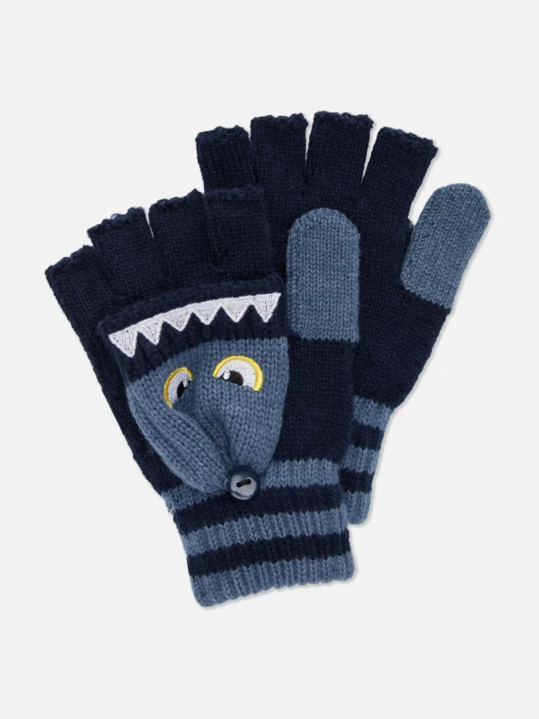 Primark Embroidered Knit Gloves Blue Cheap