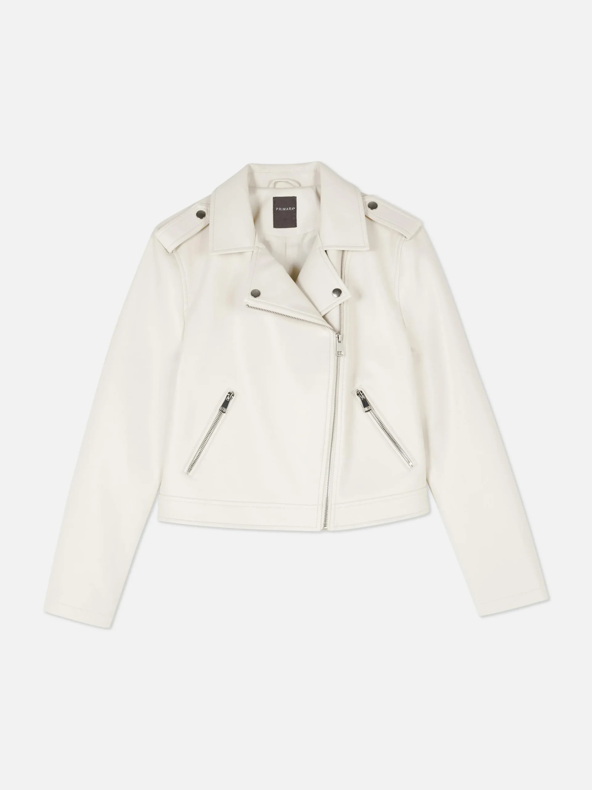 Primark Essential Faux Leather Biker Jacket Cream Online