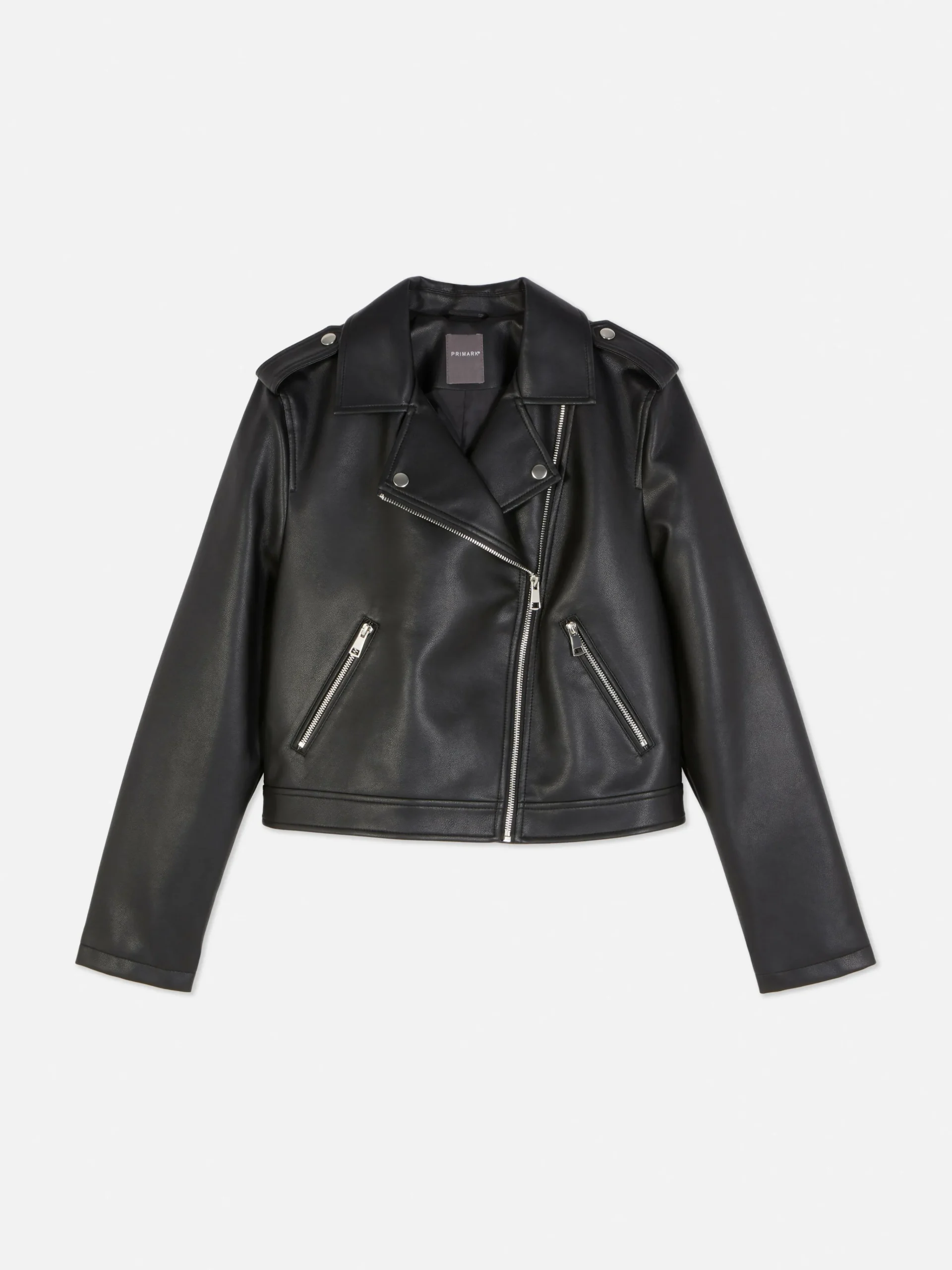 Primark Essential Faux Leather Biker Jacket Black Shop
