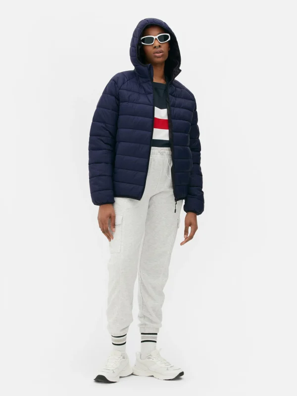 Primark Essential Hooded Puffer Jacket Navy Cheap