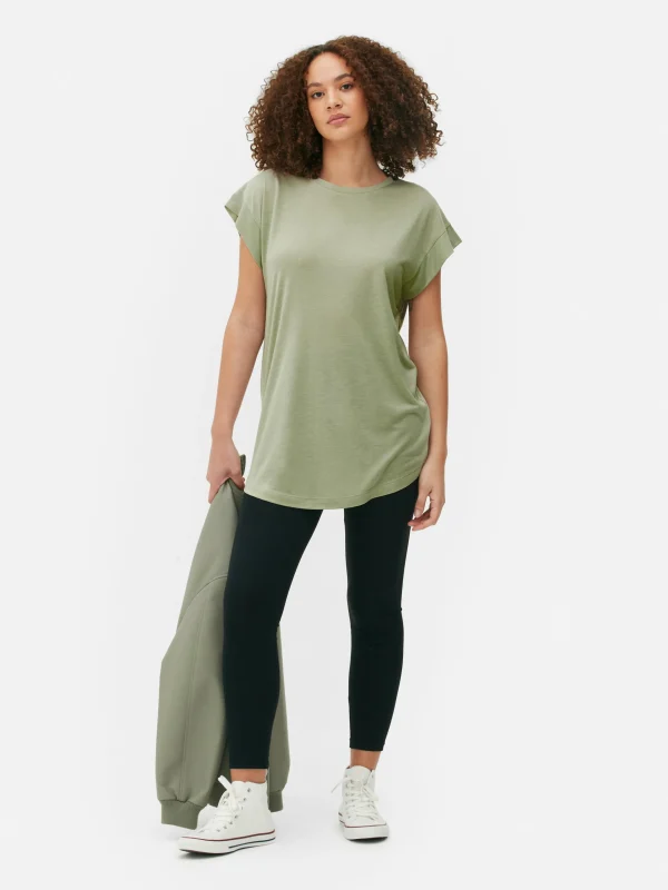 Primark Essential Longline T-Shirt Green Hot