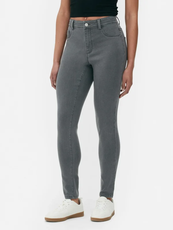 Primark Essential Mid-Rise Skinny Jeans Gray Flash Sale