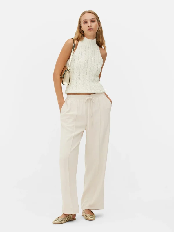 Primark Essential Wide-Leg Joggers Ivory Clearance