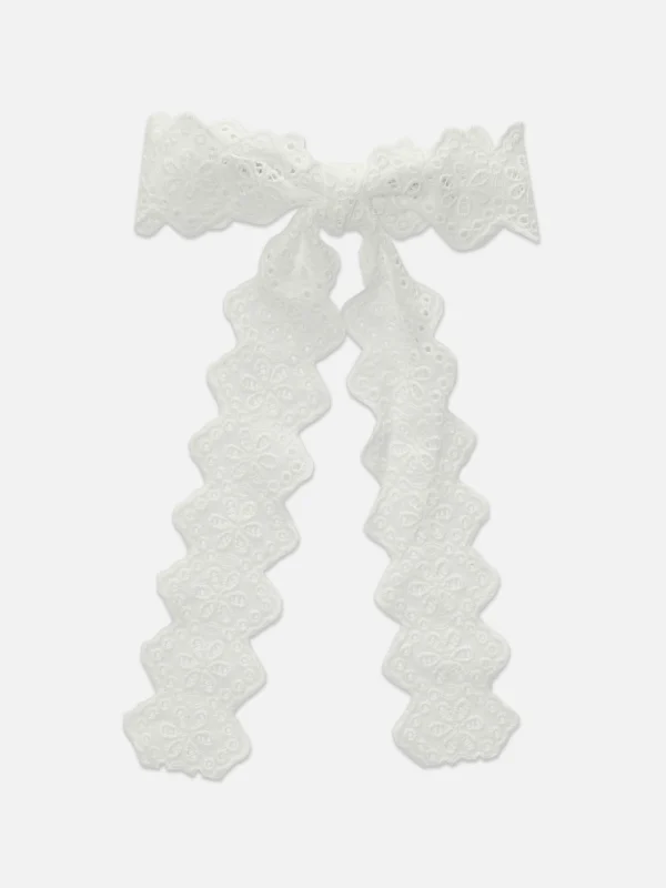 Primark Eyelet Bow Hair Clip White Clearance