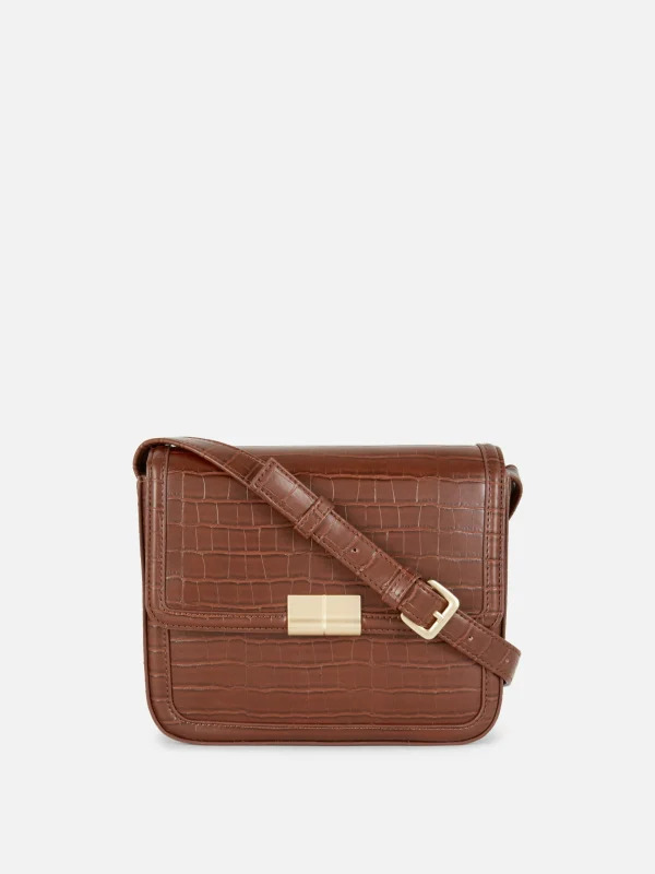 Primark Faux Croc Crossbody Bag Tan Best Sale