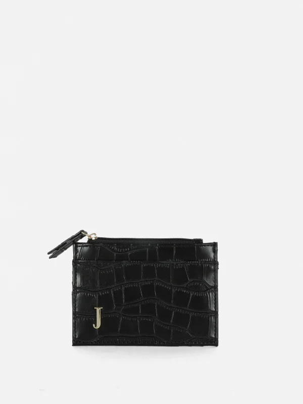Primark Faux Croc Initial Card Holder Black Shop