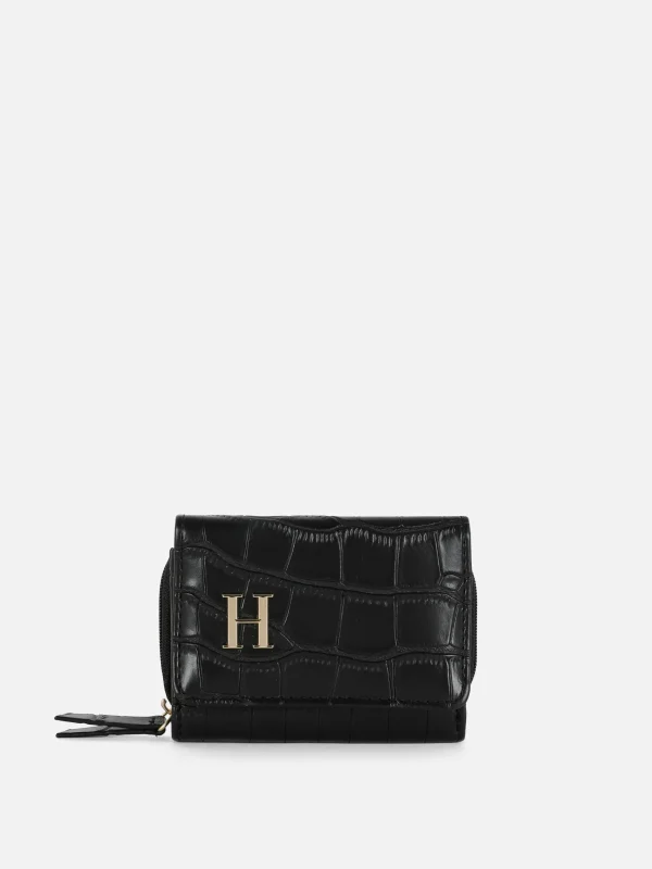 Primark Faux Croc Initial Purse Black Best Sale