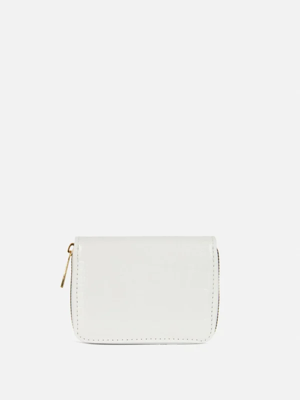 Primark Faux Croc Zip Purse Ivory Store