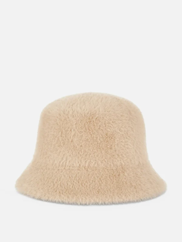Primark Faux Fur Bucket Hat Camel Store