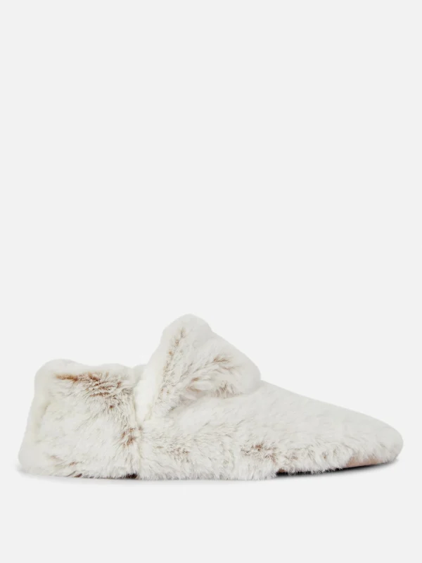 Primark Faux Fur Fleece Lined Slippers Beige Outlet