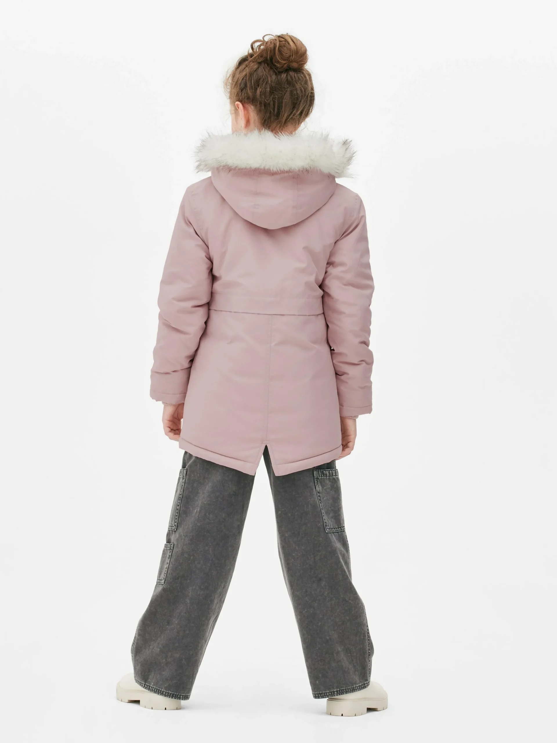 Primark Faux Fur Hooded Parka Pink Online