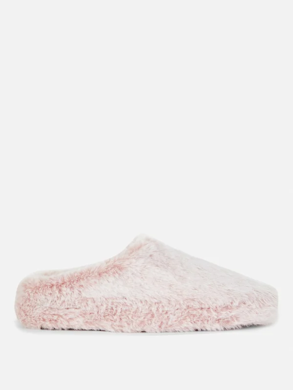 Primark Faux Fur Mule Slippers Pink Best