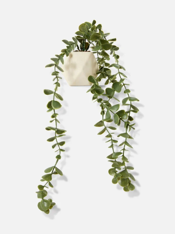 Primark Faux Hanging Succulent In Geometric Pot Stone New