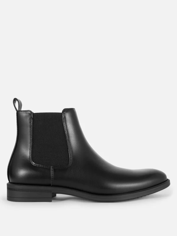 Primark Faux Leather Chelsea Boots Black New
