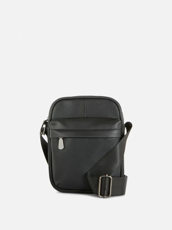 Primark Faux Leather Cross Body Bag Black Outlet