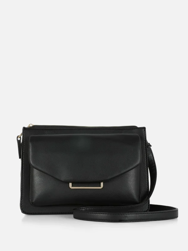 Primark Faux Leather Crossbody Bag Black Discount
