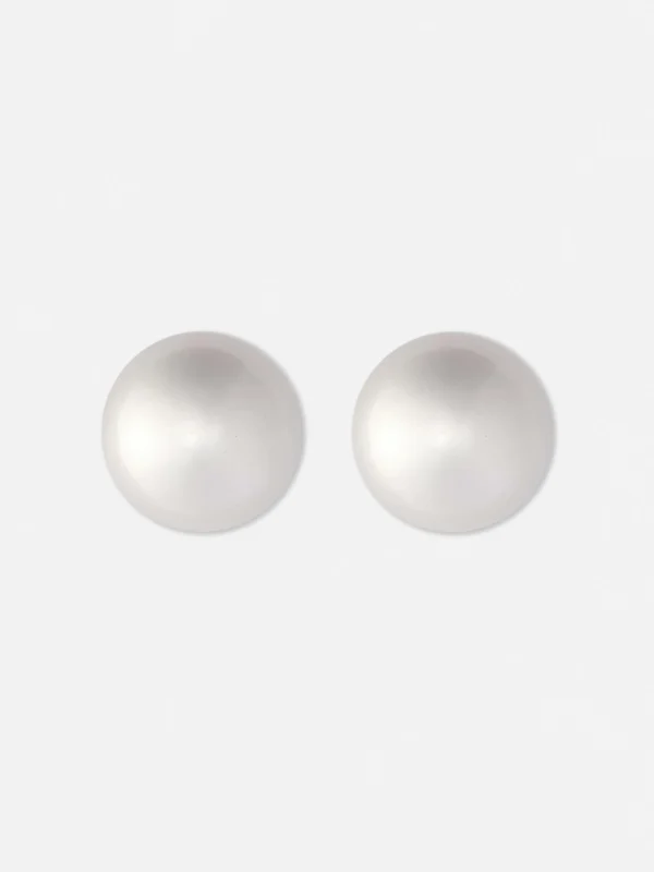 Primark Faux Pearl Stud Earrings Yellow Flash Sale