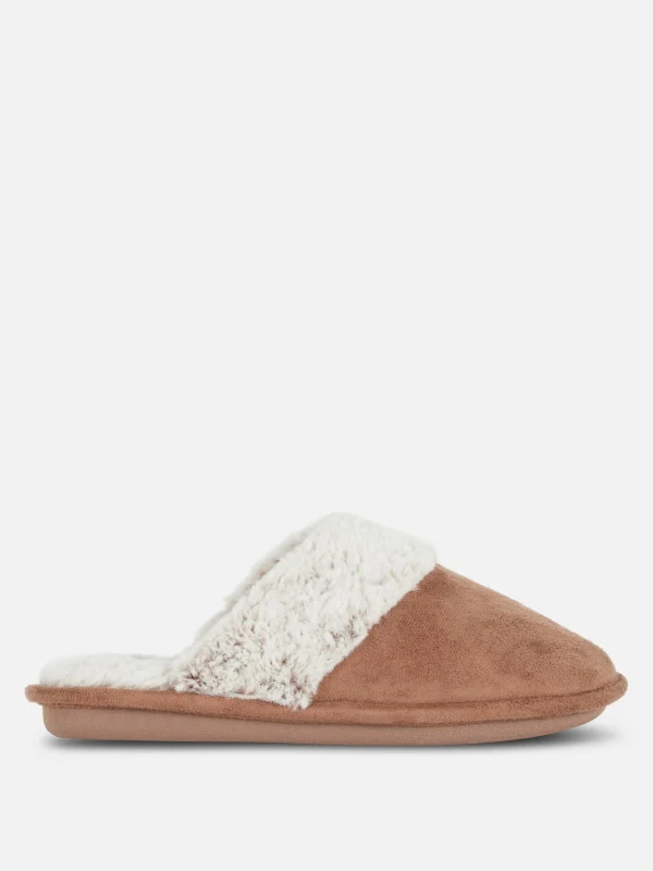 Primark Faux Suede Slippers Tan Online