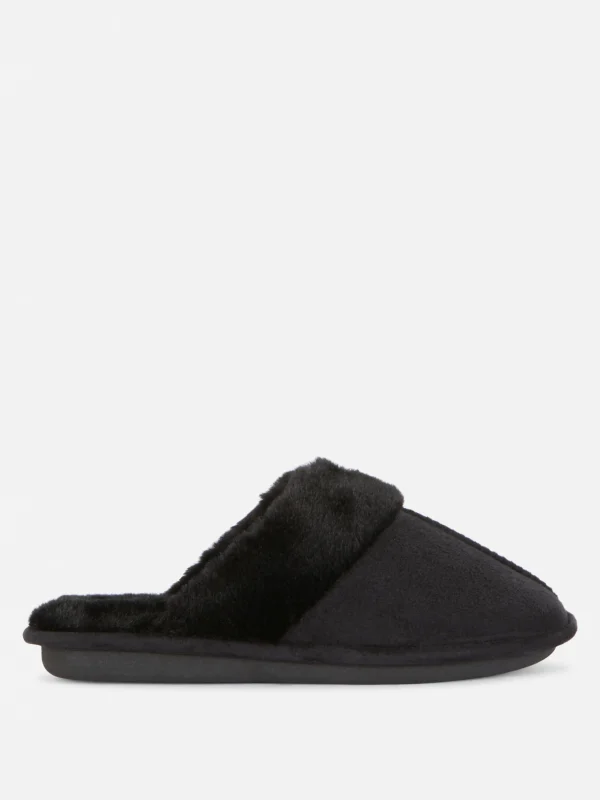 Primark Faux Suede Slippers Black Discount