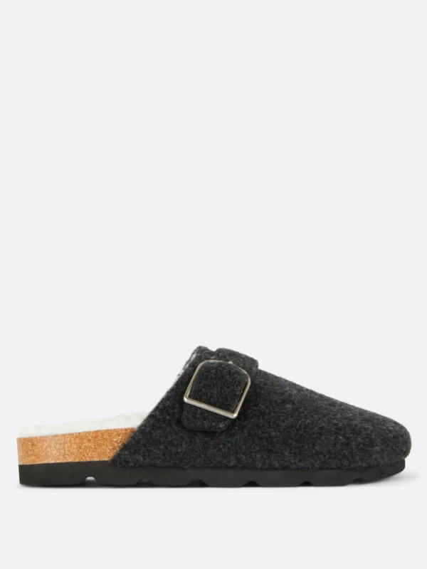 Primark Felt Clog Mules Black Sale