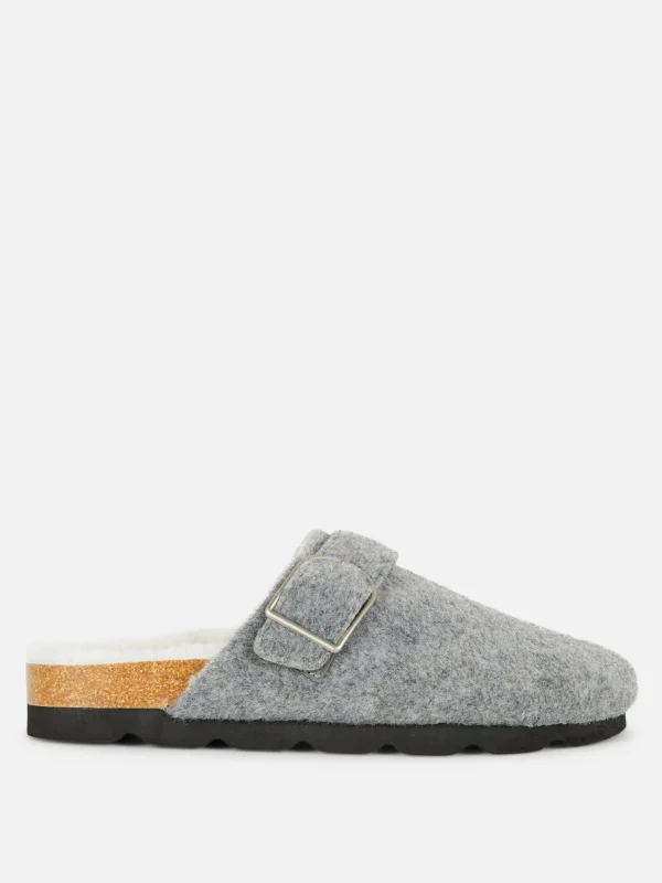 Primark Felt Clog Mules Gray Fashion