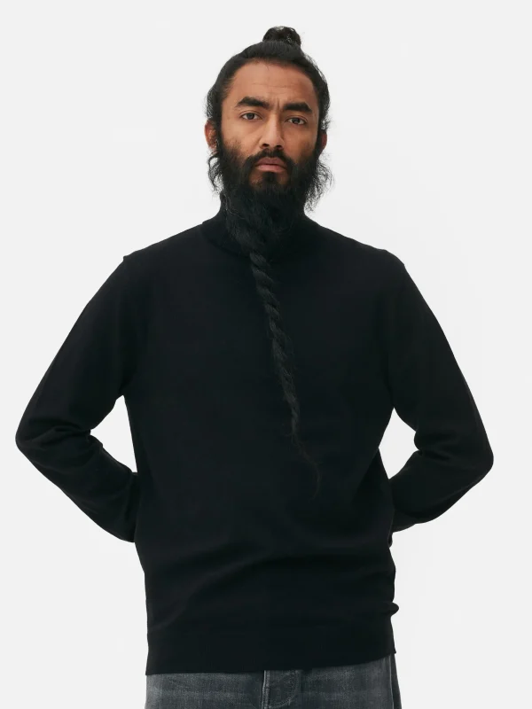 Primark Fine Knit Roll Neck Sweater Black Online