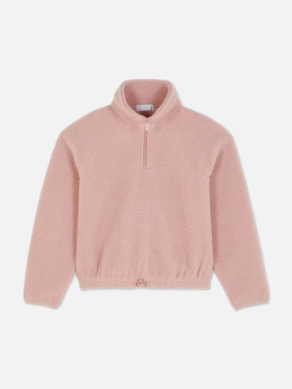 Primark Fleece Half-Zip Sweatshirt Pink Cheap