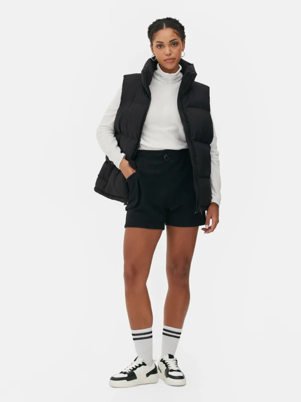 Primark Funnel Neck Padded Vest Black Fashion