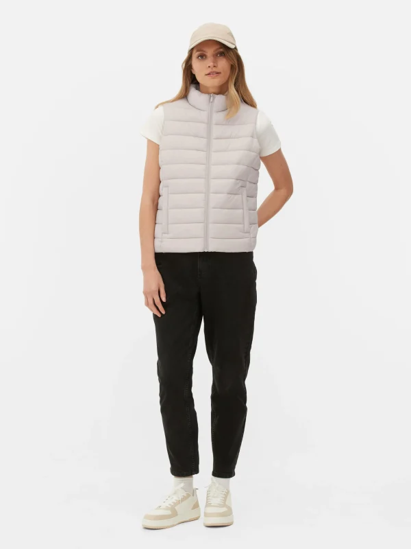 Primark Funnel Neck Vest Natural Outlet