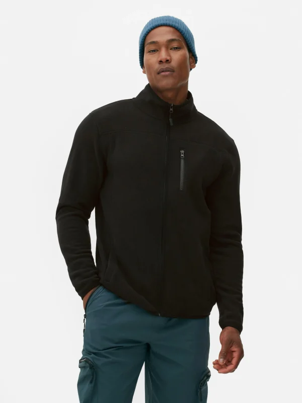 Primark Funnel Neck Zip Fleece Black Best Sale